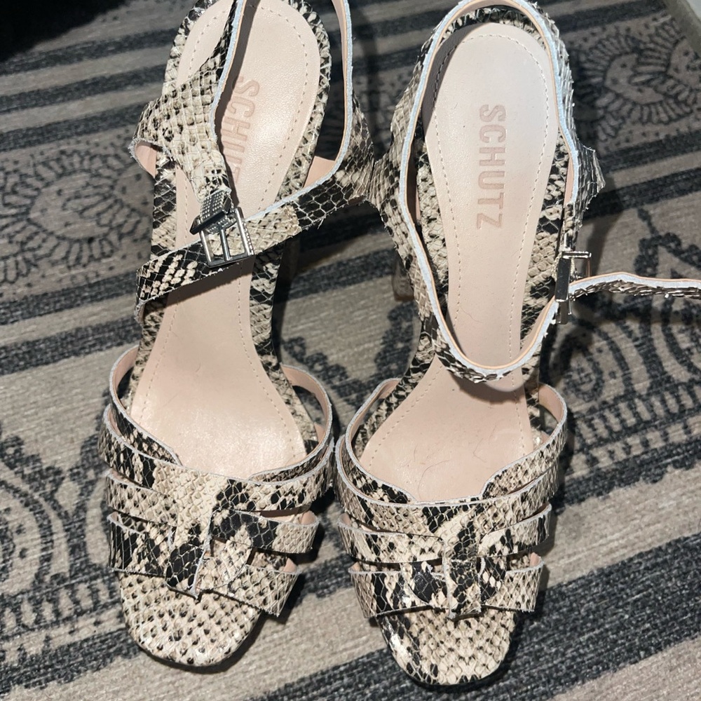 Schutz snake print heels